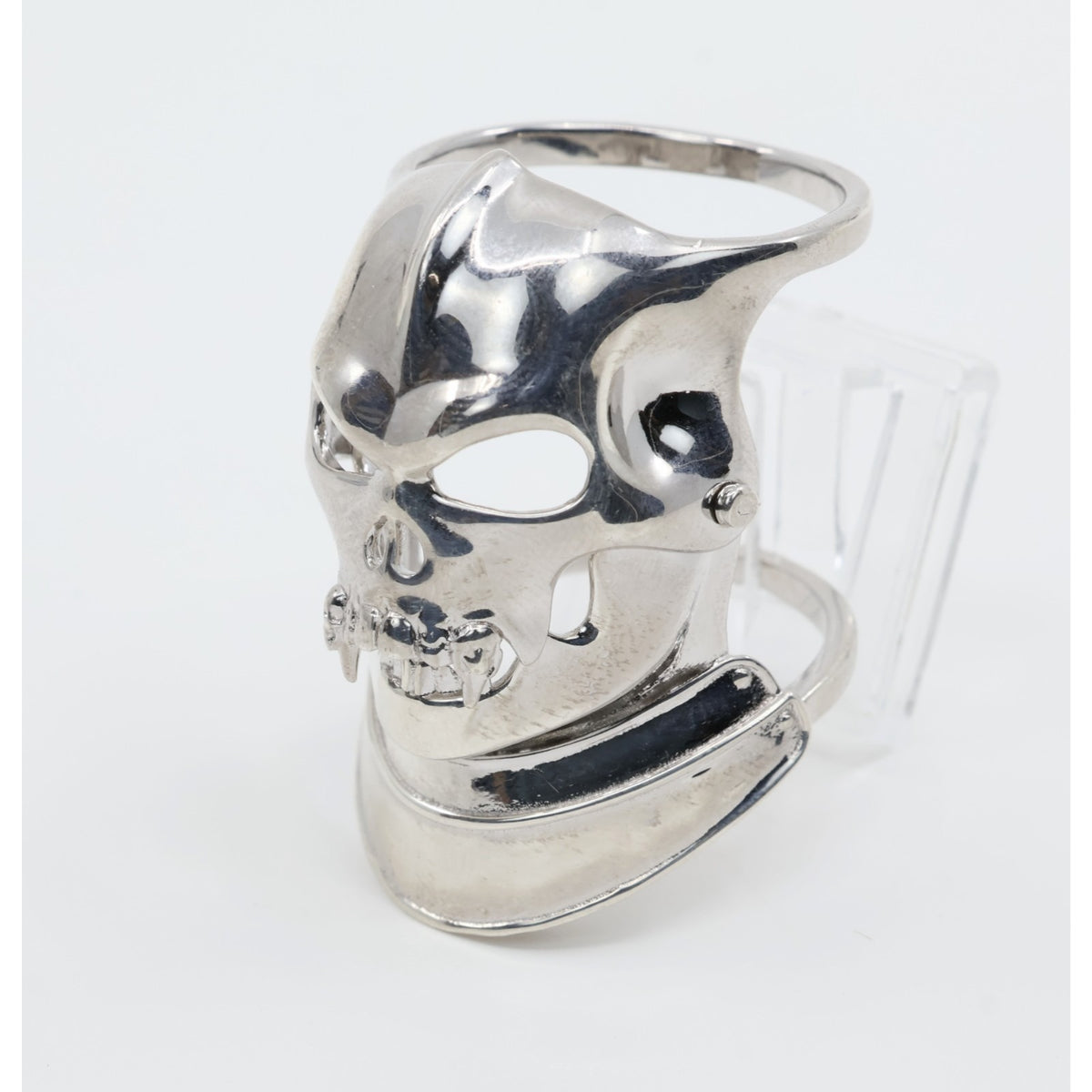 Sterling Silver 925 Medieval Demonic Skull Moving Jaw Ring