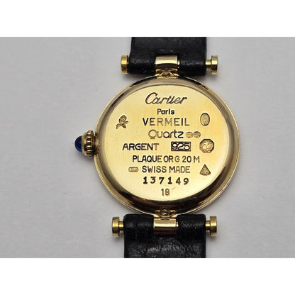 Must de Cartier Paris Vermeil Quartz 18K Gold Plated 925 Silver 24MM 137149