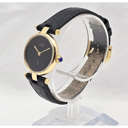Must de Cartier Paris Vermeil Quartz 18K Gold Plated 925 Silver 24MM 137149
