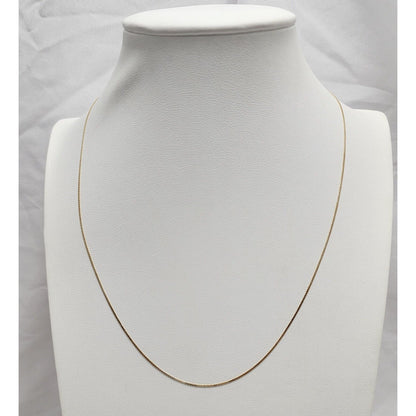 14K Yellow Gold Flat Link Chain Necklace