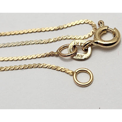 14K Yellow Gold Flat Link Chain Necklace