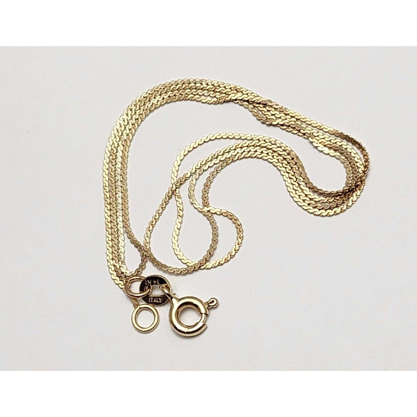 14K Yellow Gold Flat Link Chain Necklace