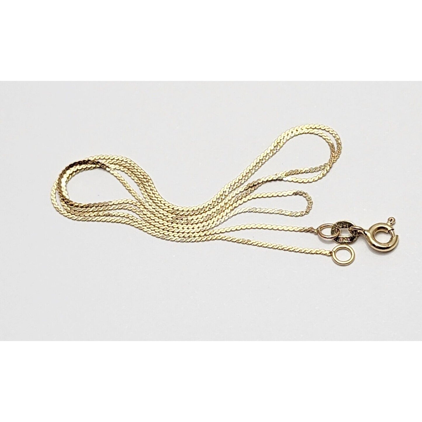 14K Yellow Gold Flat Link Chain Necklace