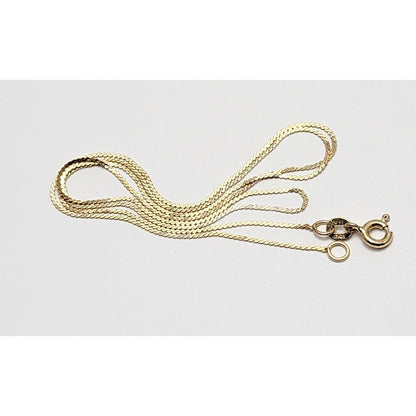 14K Yellow Gold Flat Link Chain Necklace