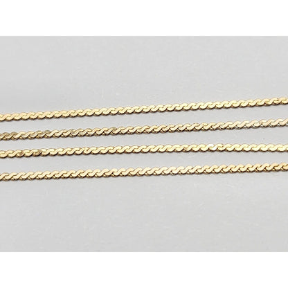 14K Yellow Gold Flat Link Chain Necklace