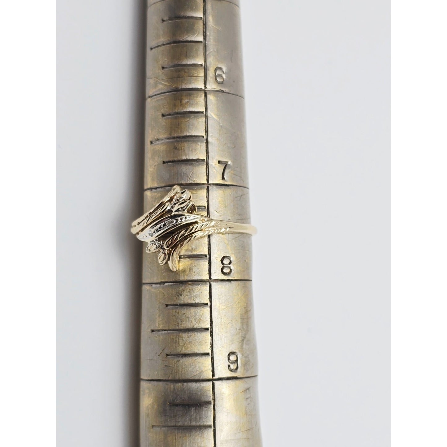 10K Two Tone Gold Raw Cut Diamond Ring