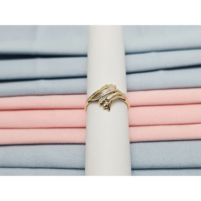 10K Two Tone Gold Raw Cut Diamond Ring