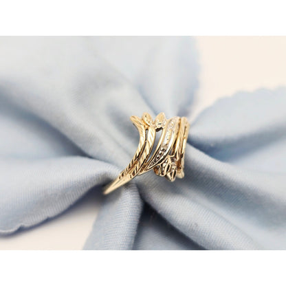 10K Two Tone Gold Raw Cut Diamond Ring