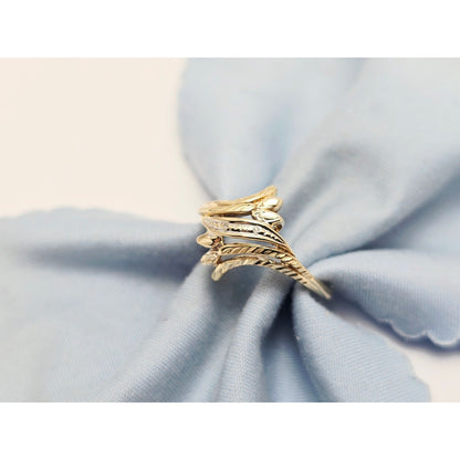 10K Two Tone Gold Raw Cut Diamond Ring
