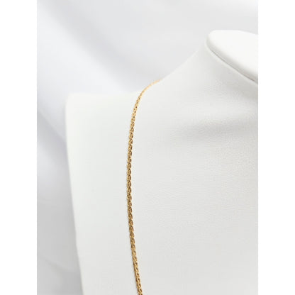 14K Yellow Gold Braided Flat Chain Necklace