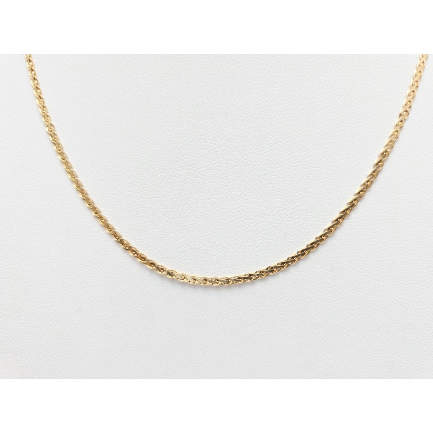14K Yellow Gold Braided Flat Chain Necklace