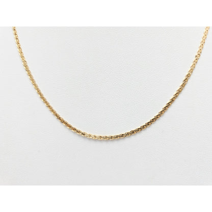 14K Yellow Gold Braided Flat Chain Necklace