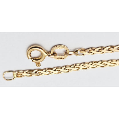 14K Yellow Gold Braided Flat Chain Necklace