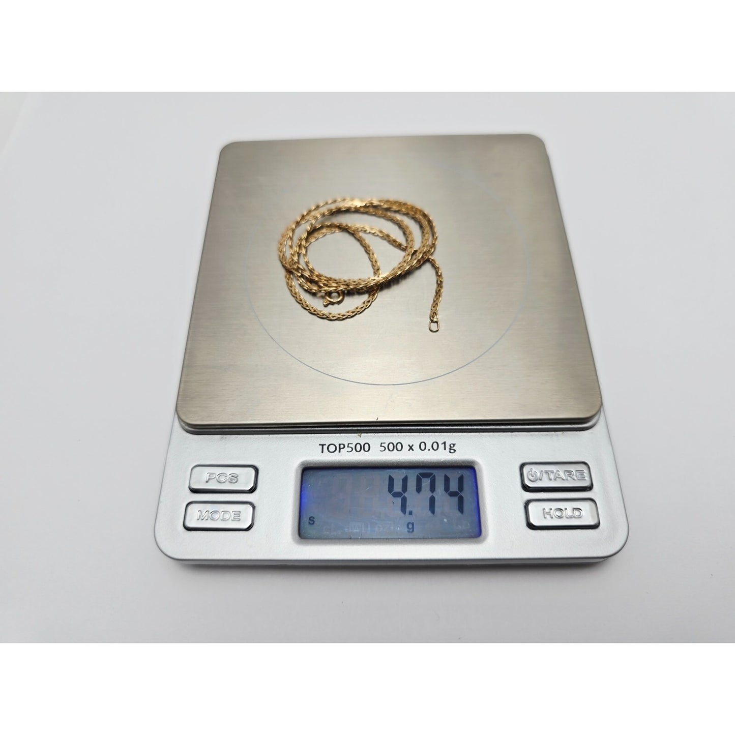 14K Yellow Gold Braided Flat Chain Necklace