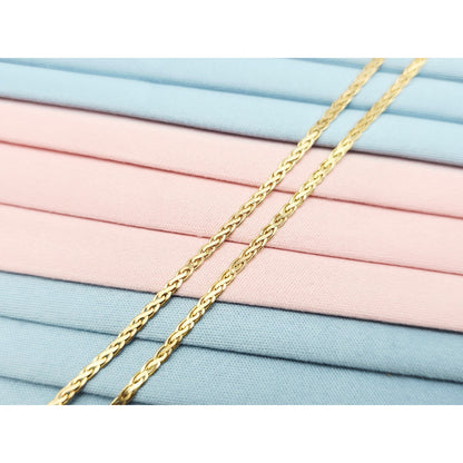 14K Yellow Gold Braided Flat Chain Necklace