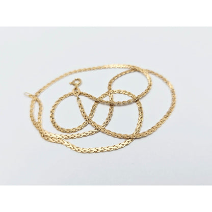 14K Yellow Gold Braided Flat Chain Necklace