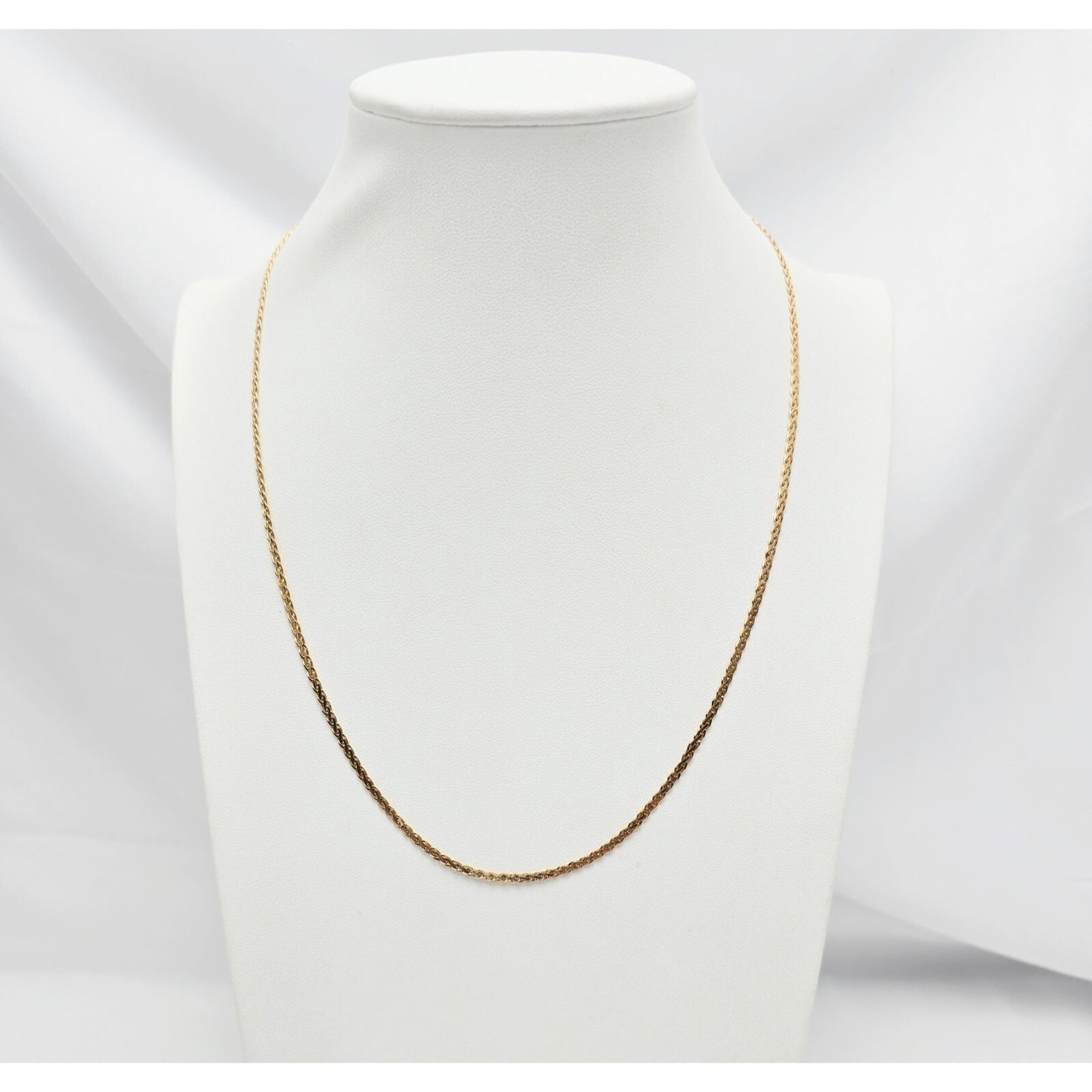 14K Yellow Gold Braided Flat Chain Necklace