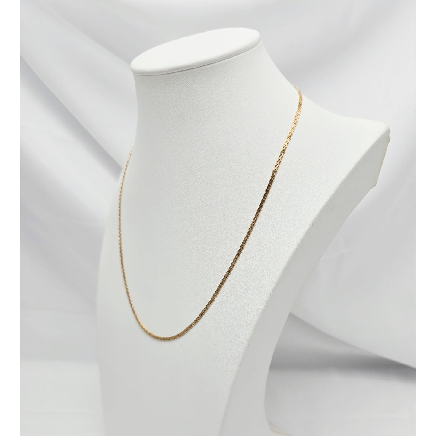 14K Yellow Gold Braided Flat Chain Necklace