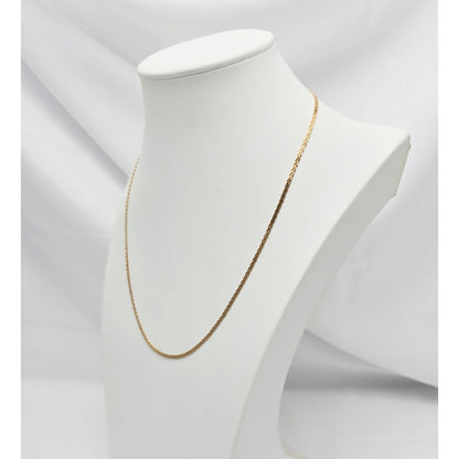 14K Yellow Gold Braided Flat Chain Necklace