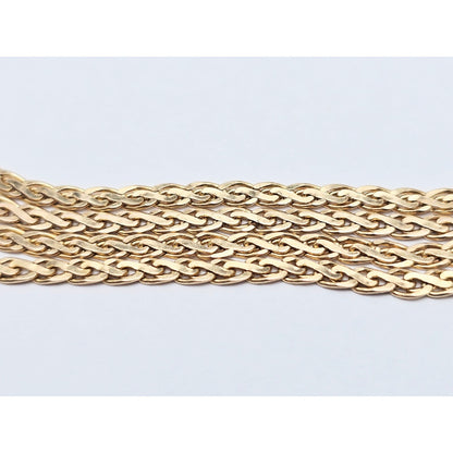 14K Yellow Gold Braided Flat Chain Necklace