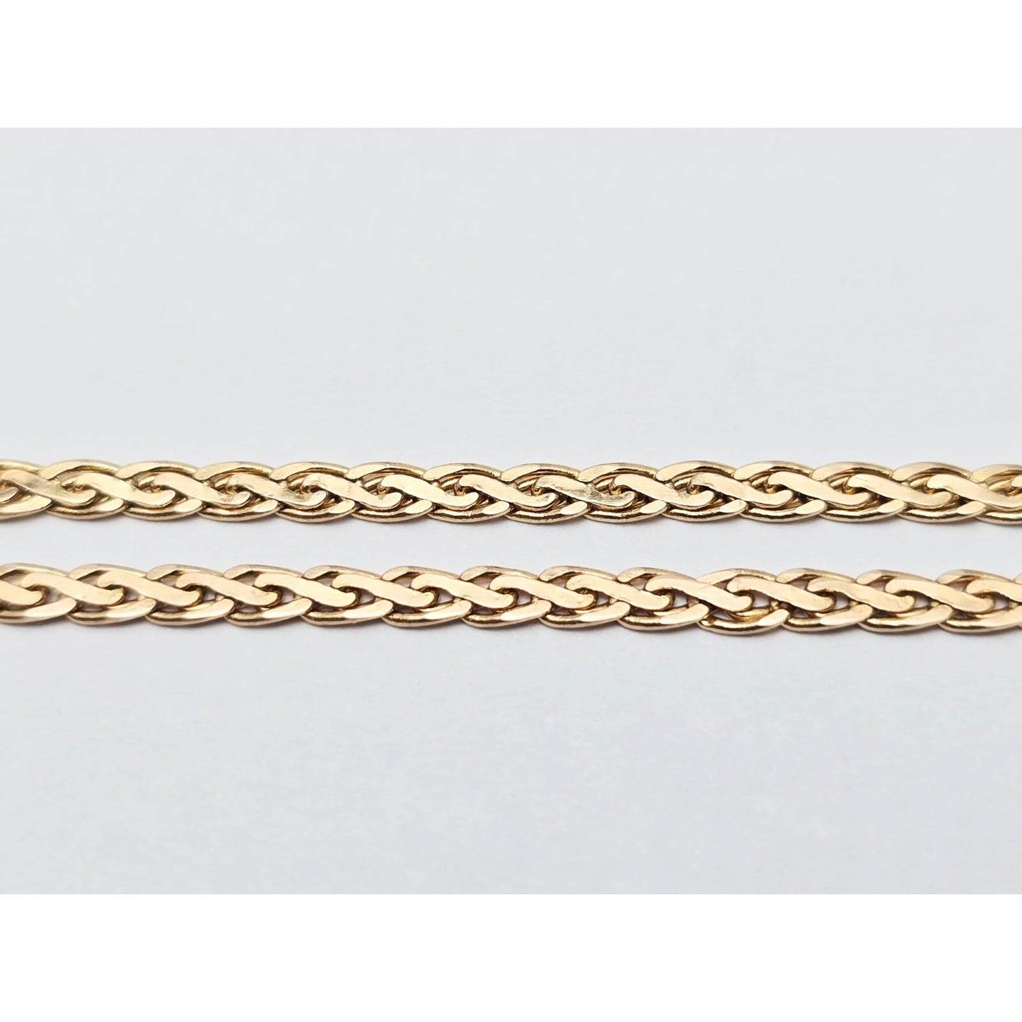 14K Yellow Gold Braided Flat Chain Necklace