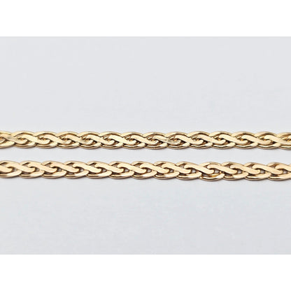 14K Yellow Gold Braided Flat Chain Necklace