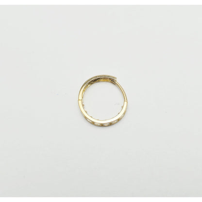 Single 14K Yellow Gold CZ Back Flap Hinge Earring