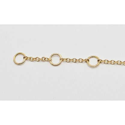 18K Yellow Gold Topaz & Diamond Fish Resizable Cable Link Charm Bracelet