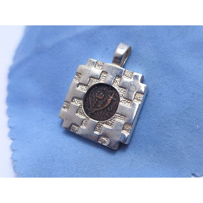 Israel Ancient Coin Judaea 925 Sterling Silver Prutah Charm Pendant