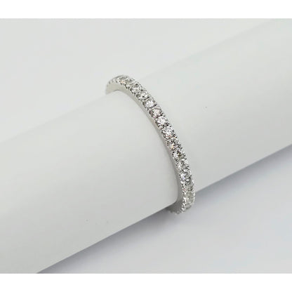 14K White Gold Ladies Diamond Eternity Wedding Band Ring