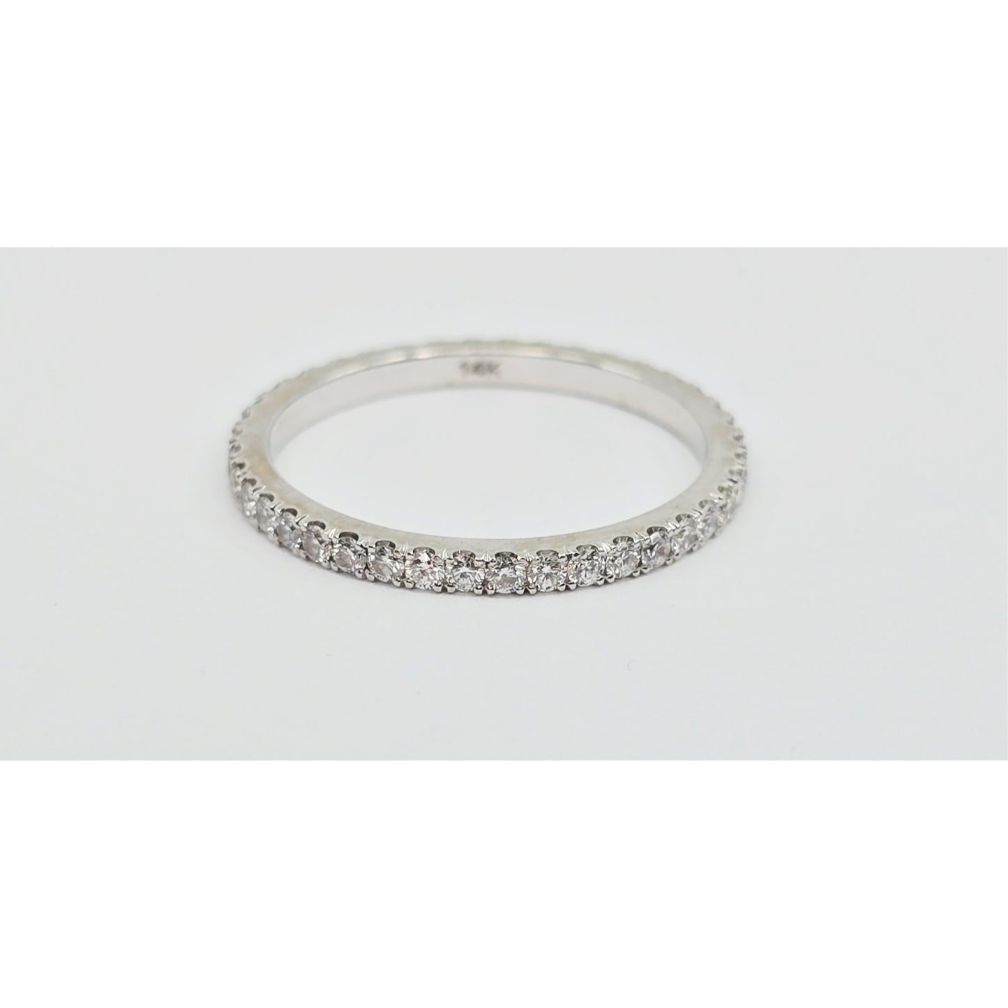 14K White Gold Ladies Diamond Eternity Wedding Band Ring