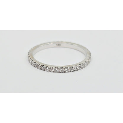 14K White Gold Ladies Diamond Eternity Wedding Band Ring