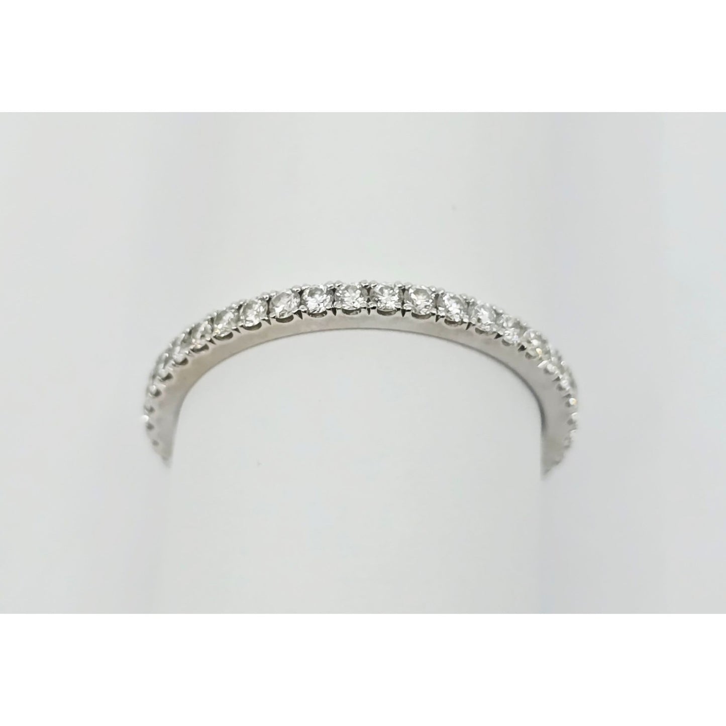 14K White Gold Ladies Diamond Eternity Wedding Band Ring