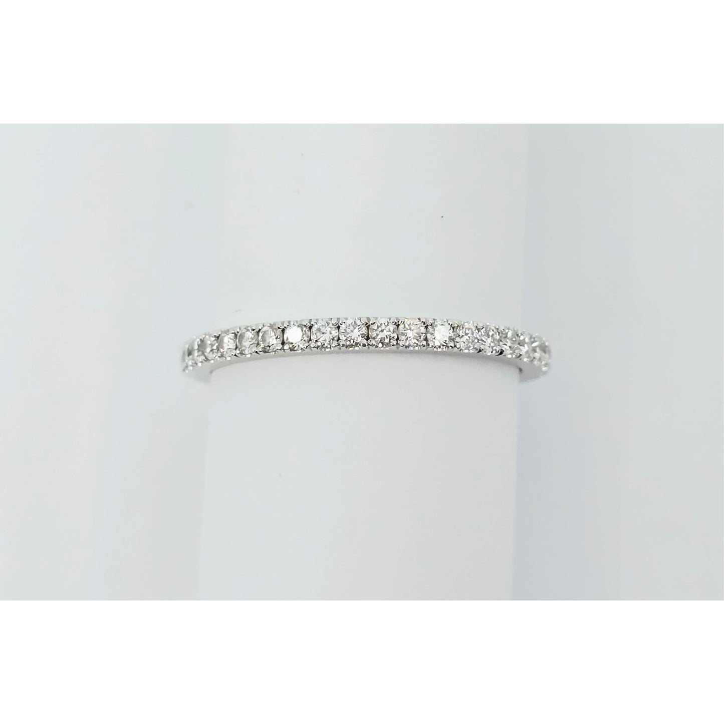 14K White Gold Ladies Diamond Eternity Wedding Band Ring