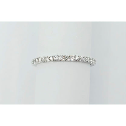 14K White Gold Ladies Diamond Eternity Wedding Band Ring