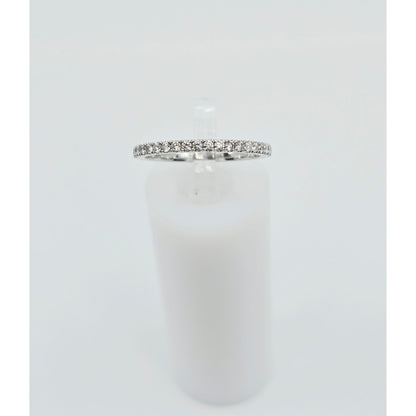 14K White Gold Ladies Diamond Eternity Wedding Band Ring