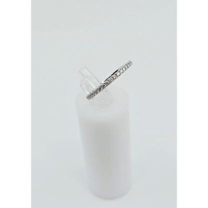 14K White Gold Ladies Diamond Eternity Wedding Band Ring