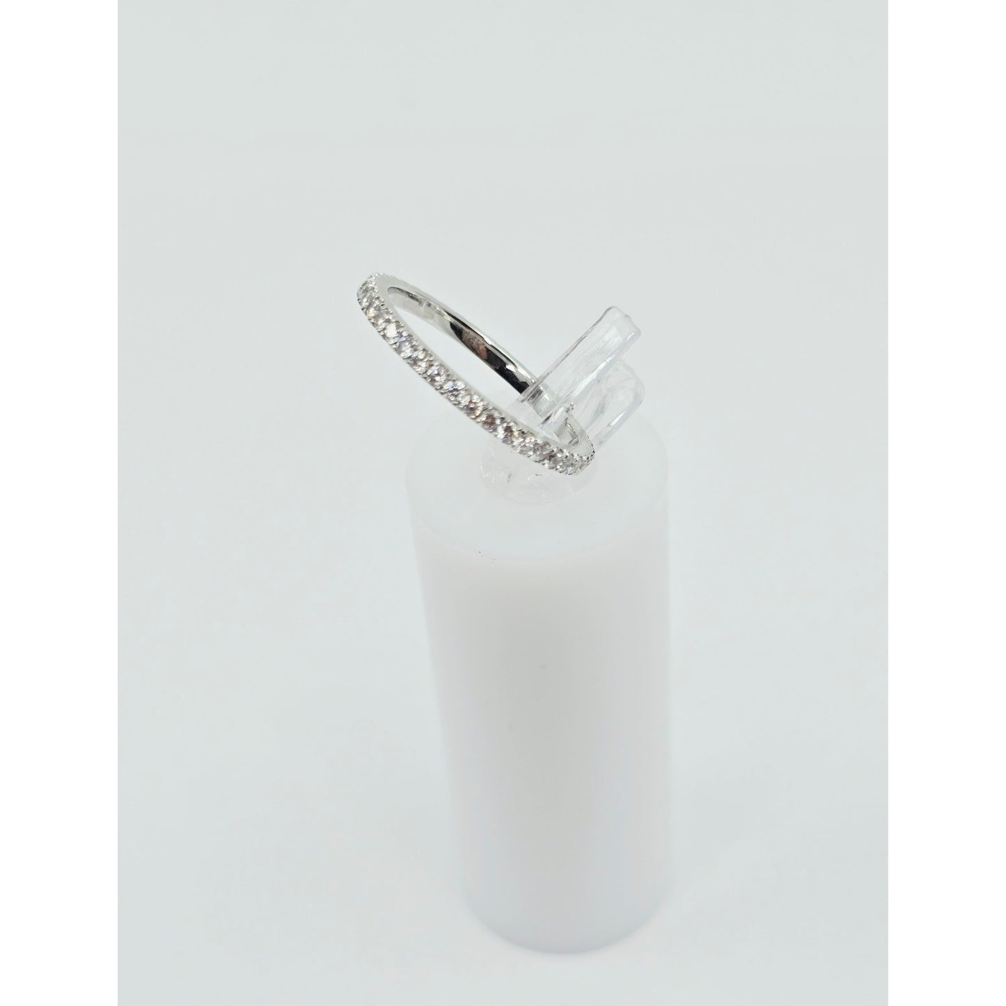 14K White Gold Ladies Diamond Eternity Wedding Band Ring