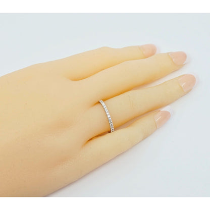 14K White Gold Ladies Diamond Eternity Wedding Band Ring