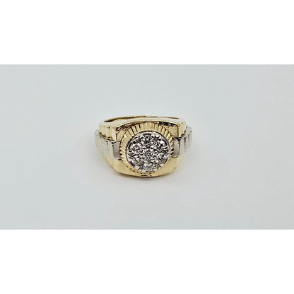 14K Two Tone Gold Rolex Style Diamond Ring