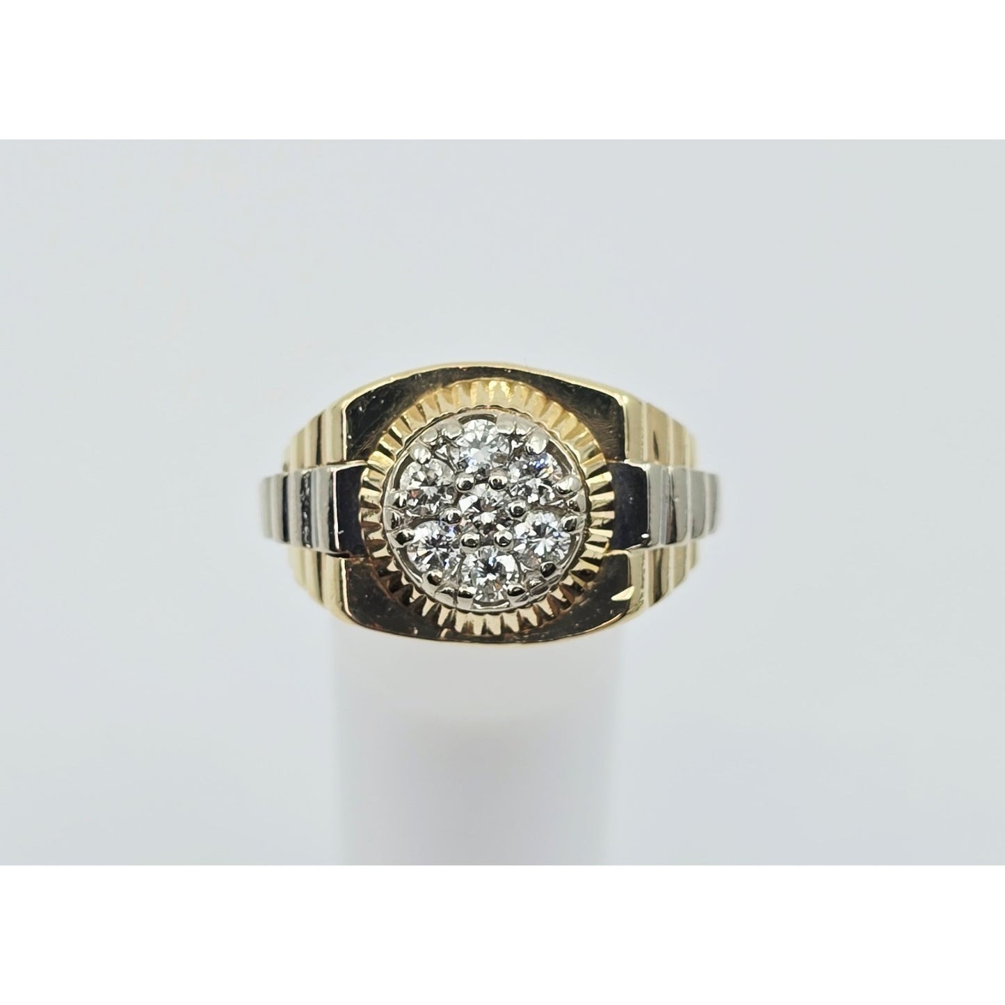 14K Two Tone Gold Rolex Style Diamond Ring