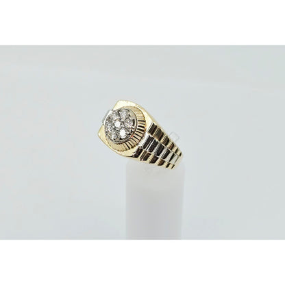 14K Two Tone Gold Rolex Style Diamond Ring
