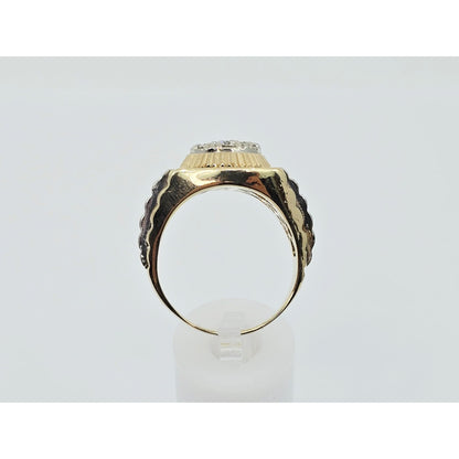 14K Two Tone Gold Rolex Style Diamond Ring