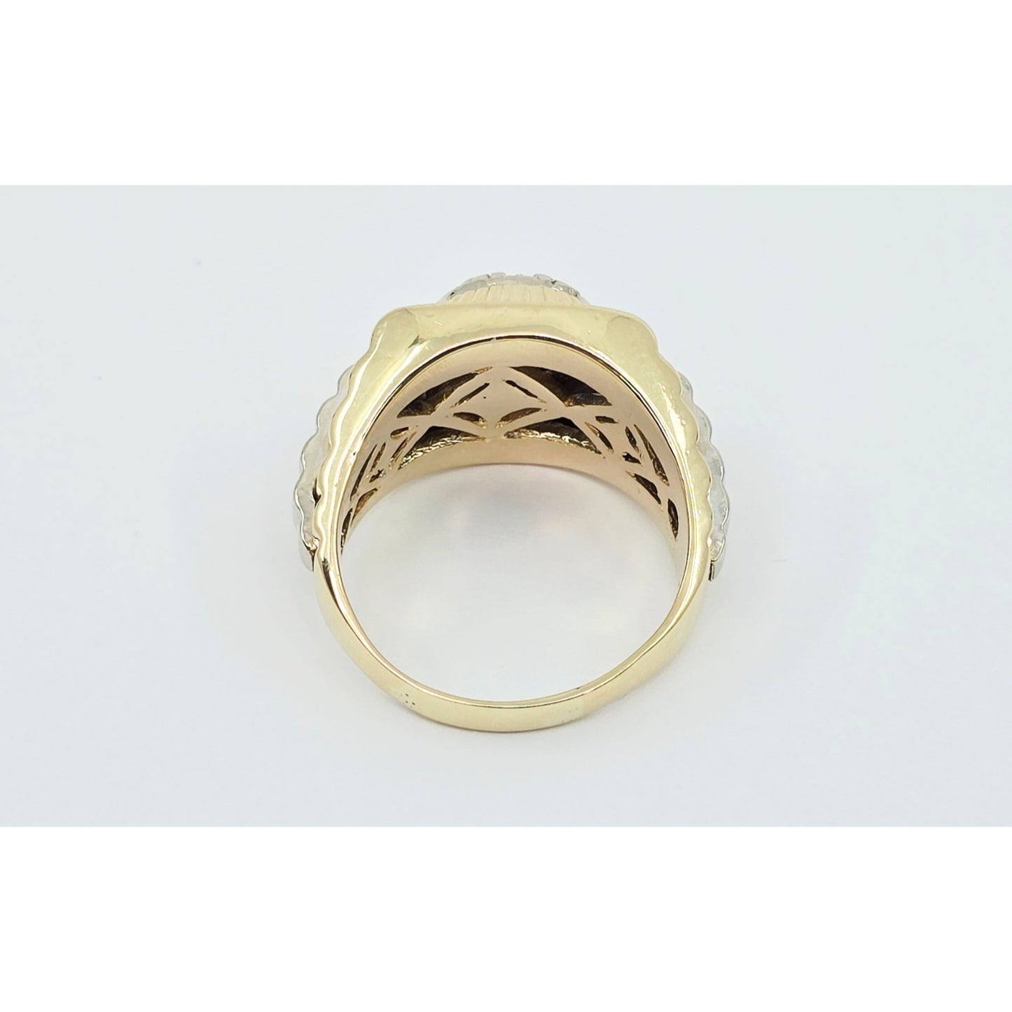 14K Two Tone Gold Rolex Style Diamond Ring
