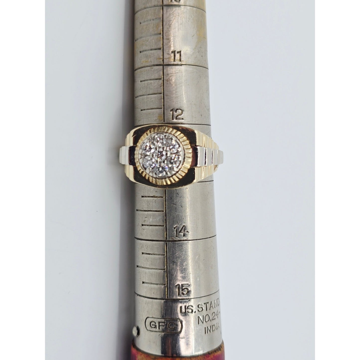 14K Two Tone Gold Rolex Style Diamond Ring