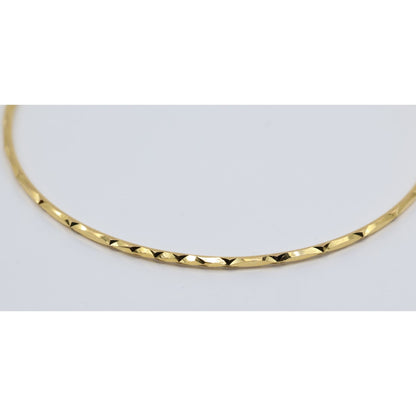 18K Yellow Gold Diamond Cut Bangle Bracelet