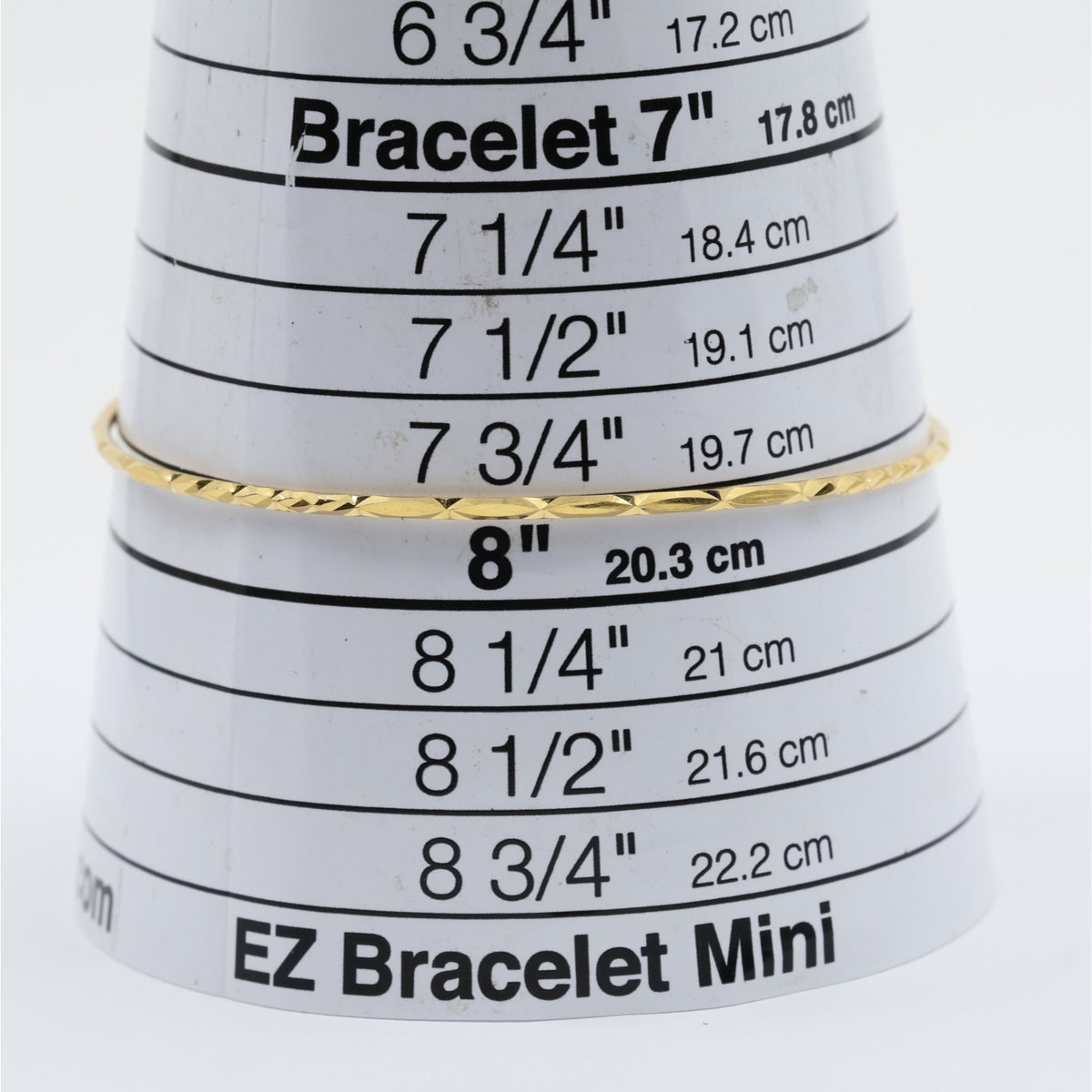18K Yellow Gold Diamond Cut Bangle Bracelet