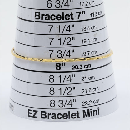 18K Yellow Gold Diamond Cut Bangle Bracelet