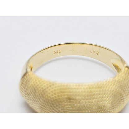 14K Yellow Gold Granulated Domed Mesh Filigree Ring
