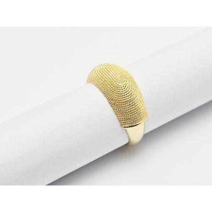 14K Yellow Gold Granulated Domed Mesh Filigree Ring